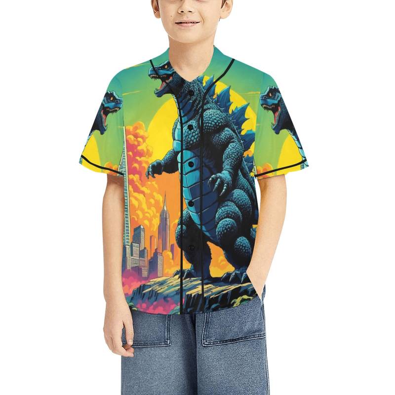 Kid's Basketball Jersey Godzilla Kaiju Gojira von UrbanShopEU