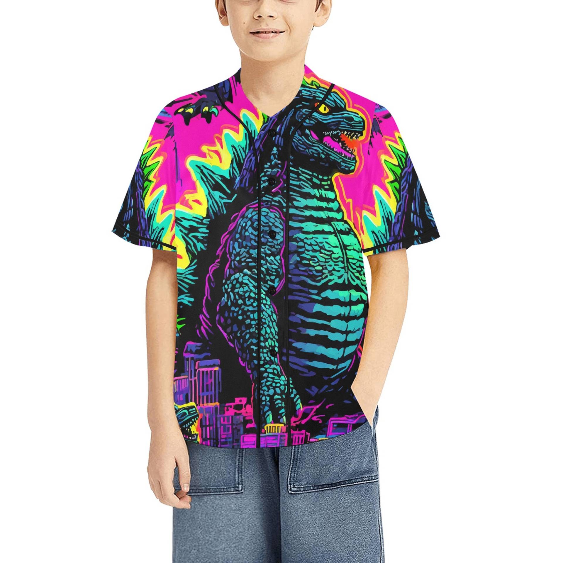 Kid's Basketball Jersey Godzilla Kaiju Gojira von UrbanShopEU