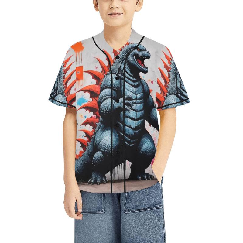 Kid's Basketball Jersey Godzilla Kaiju Gojira von UrbanShopEU
