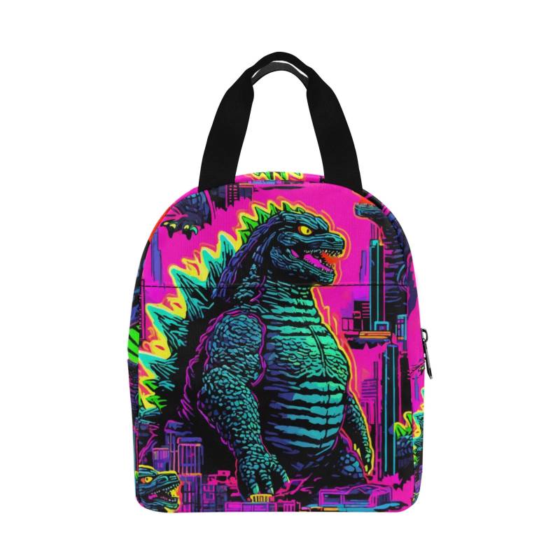 Lunch Tasche Godzilla Bag Kaiju Box Gojira Cartoon Monster Neon Vintage Dinosaur Art Comics Retro von UrbanShopEU