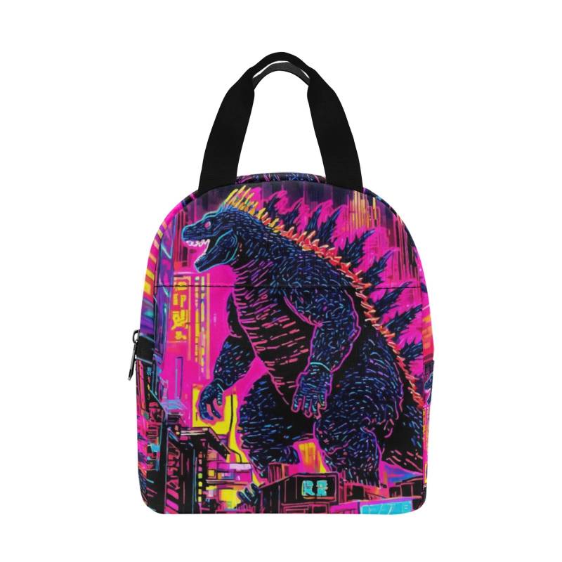 Lunch Tasche Godzilla Bag Kaiju Box Gojira Cartoon Retro Art Monster Neon Comics von UrbanShopEU