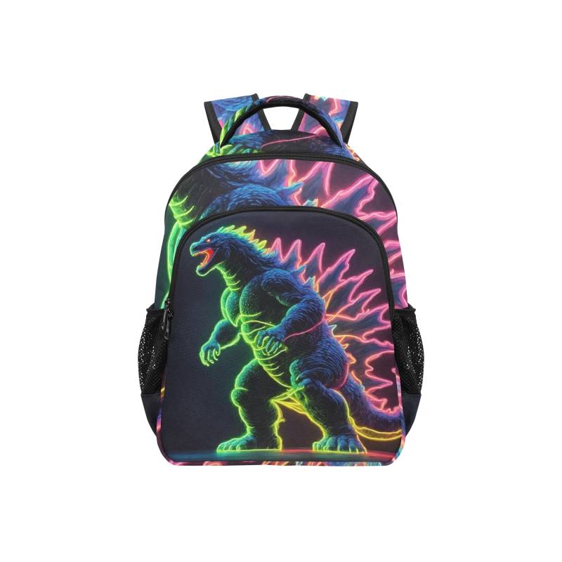 Schulrucksack Groß Handtasche Godzilla Gojira Kaiju Art Godzillas Neon von UrbanShopEU