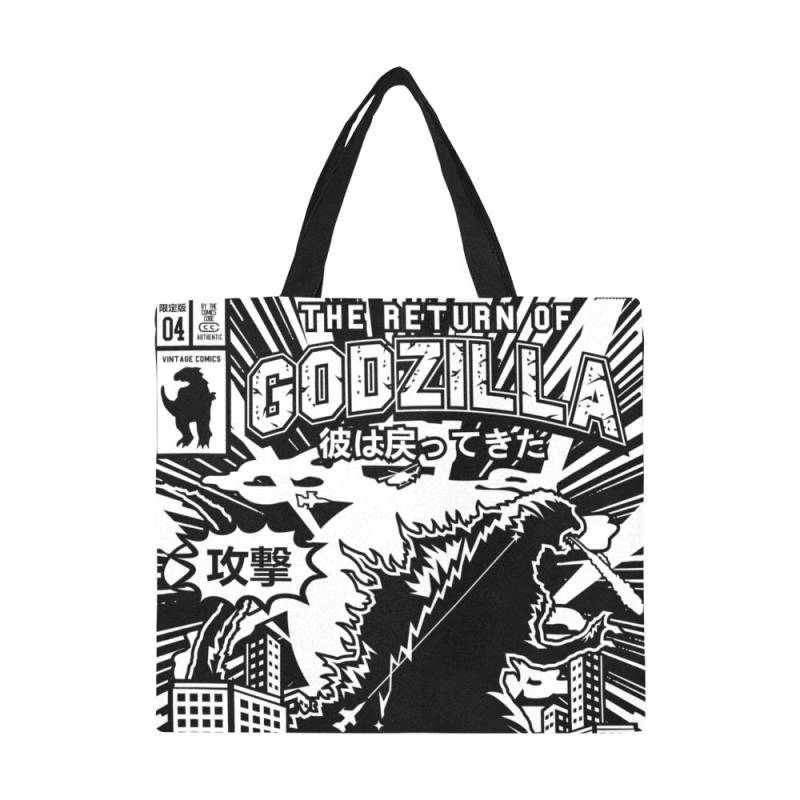 Tragetasche Godzilla Kaiju Cartoon Japan Monster Comics Vintage Gojira Retro Art Godzillas Einkaufstasche von UrbanShopEU