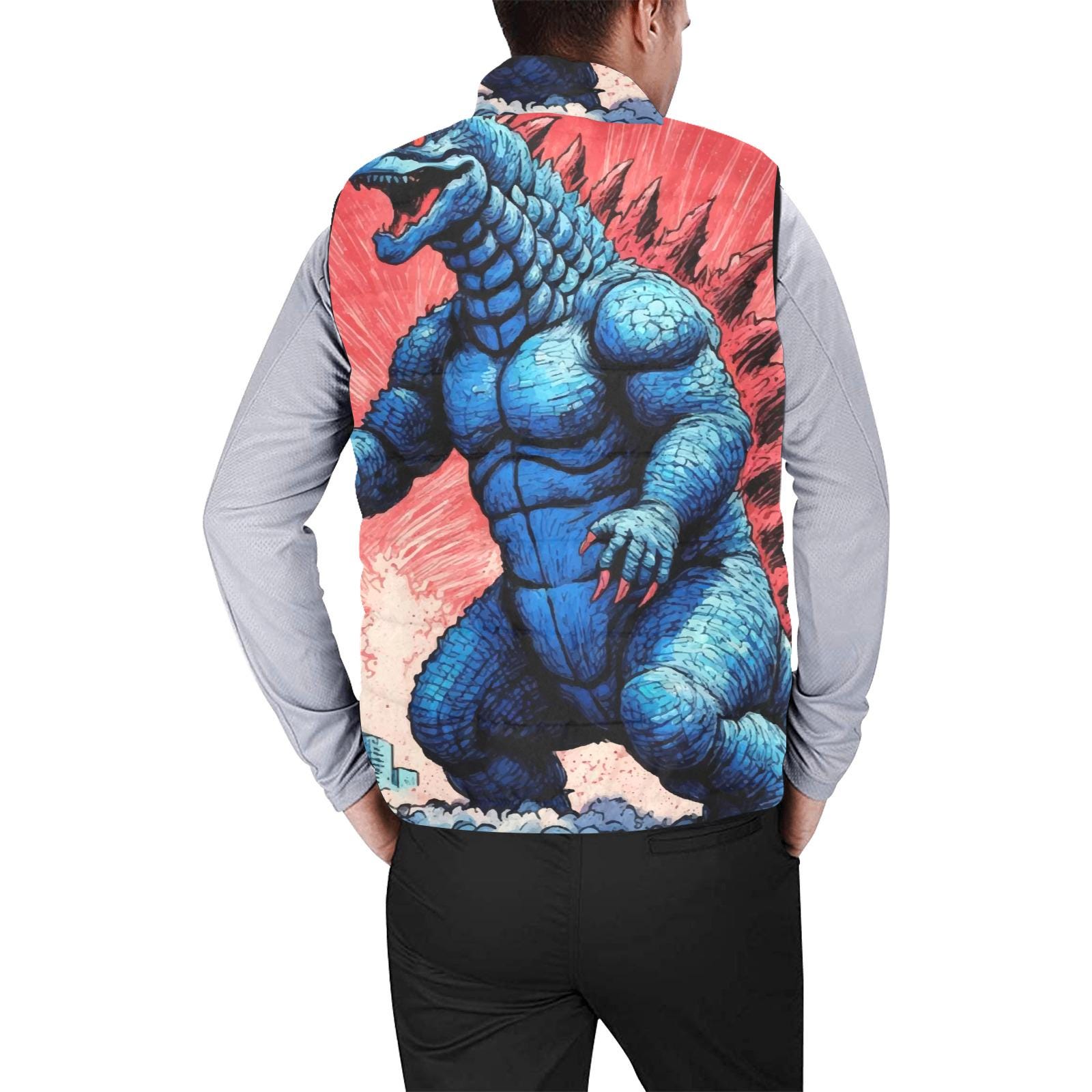 Weste Gepolsterte Godzilla Gojira Kaiju Buntstift Art Cartoon Comics Godzillas von UrbanShopEU