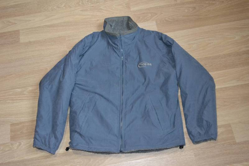 Ausverkauf Vintage Tog 24 Jacke Herren Größe L | Groß Polyester Pullover Full Zip Grau Zipper Ykk Doppelseitige von UrbanSpirits