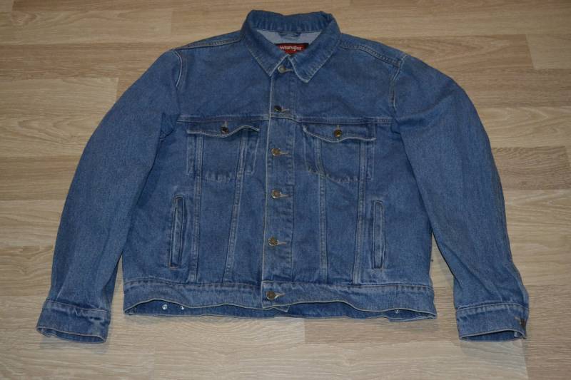 Ausverkauf Vintage Wrangler Jacke Herren Jeans Größe L Blau Mantel Große von UrbanSpirits