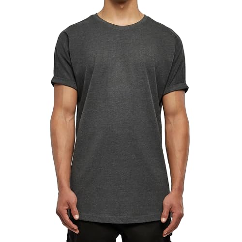 urbandreamz Herren Long Shaped Turnup T-Shirt Charcoal - XXL - urbandreamz Herren Long Shaped Turnup T-Shirt Charcoal - XXL - von urbandreamz
