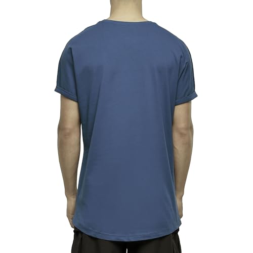 Urbandreamz Herren Long Shaped Turnup T-Shirt Vintageblue - XL - von Urbandreamz