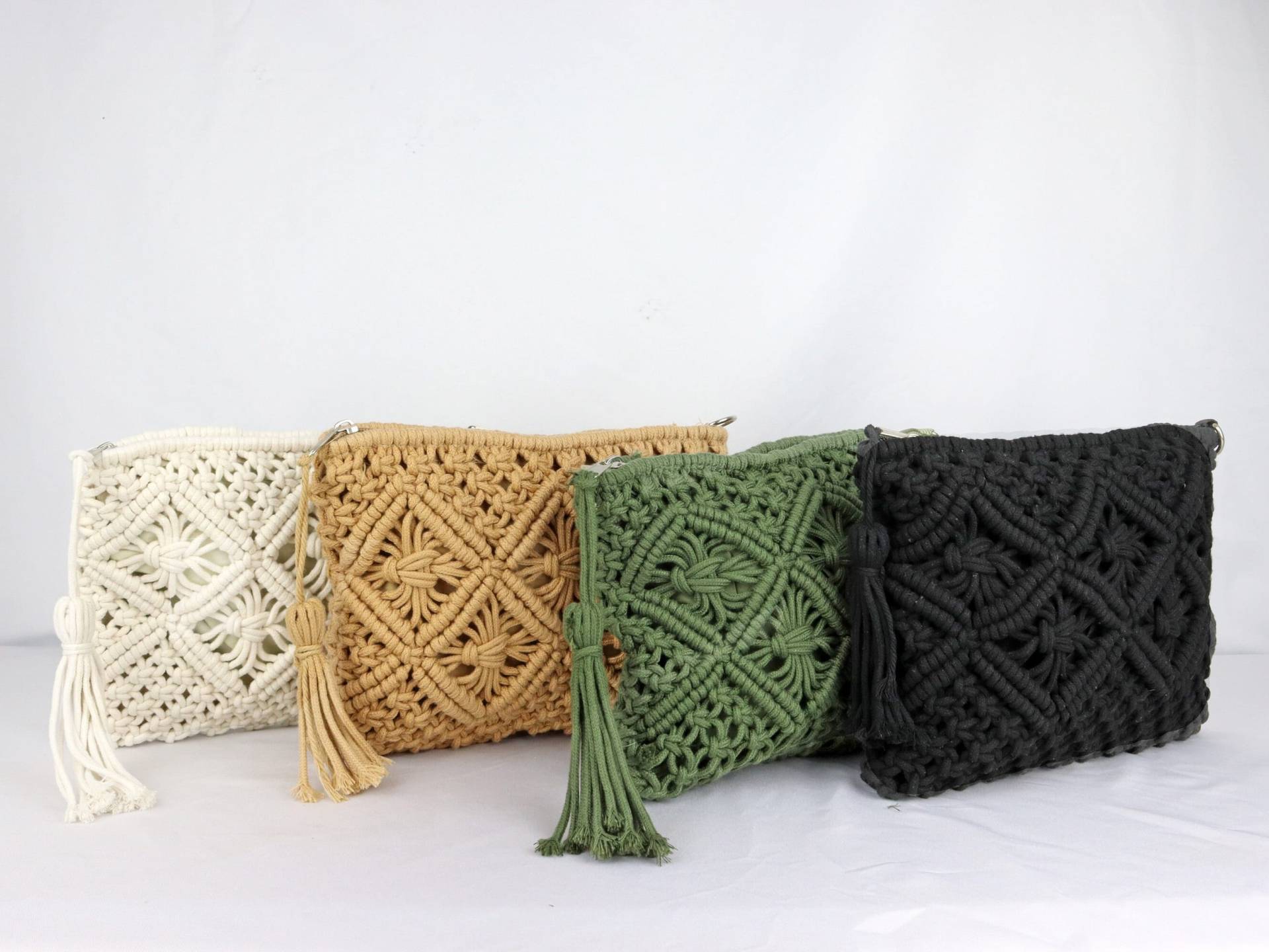 Makramee Kulturbeutel, Boho Kosmetiktasche, Handgeknüpfte Schminktasche Mit Reißverschluss, Clutch Im Makramee-stil, Reise-Etui Makramee Kulturbeutel, Boho Kosmetiktasche, Handgeknüpfte Schminktasche Mit Reißverschluss, Clutch Im Makramee-stil, Reise-Etui von Urbangroen