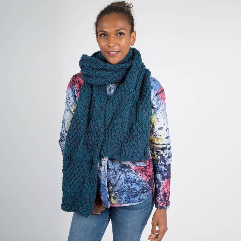 Türkiser Strickschal, Langer Blauer Grobstrick Schal, Geschenk Für Freund Türkiser Strickschal, Langer Blauer Grobstrick Schal, Geschenk Für Freund von Urbanknit