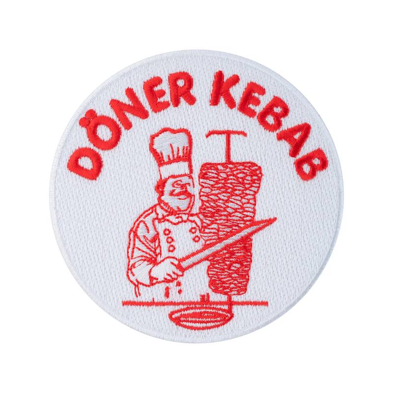 Urbanski Patch Döner Kebab Köftespieß Dönermann Chef | Mit Oder Ohne Scharf Zum Aufbügeln 8, 4 X cm | Aufnäher Applikation Bügelbild von UrbanskiShop