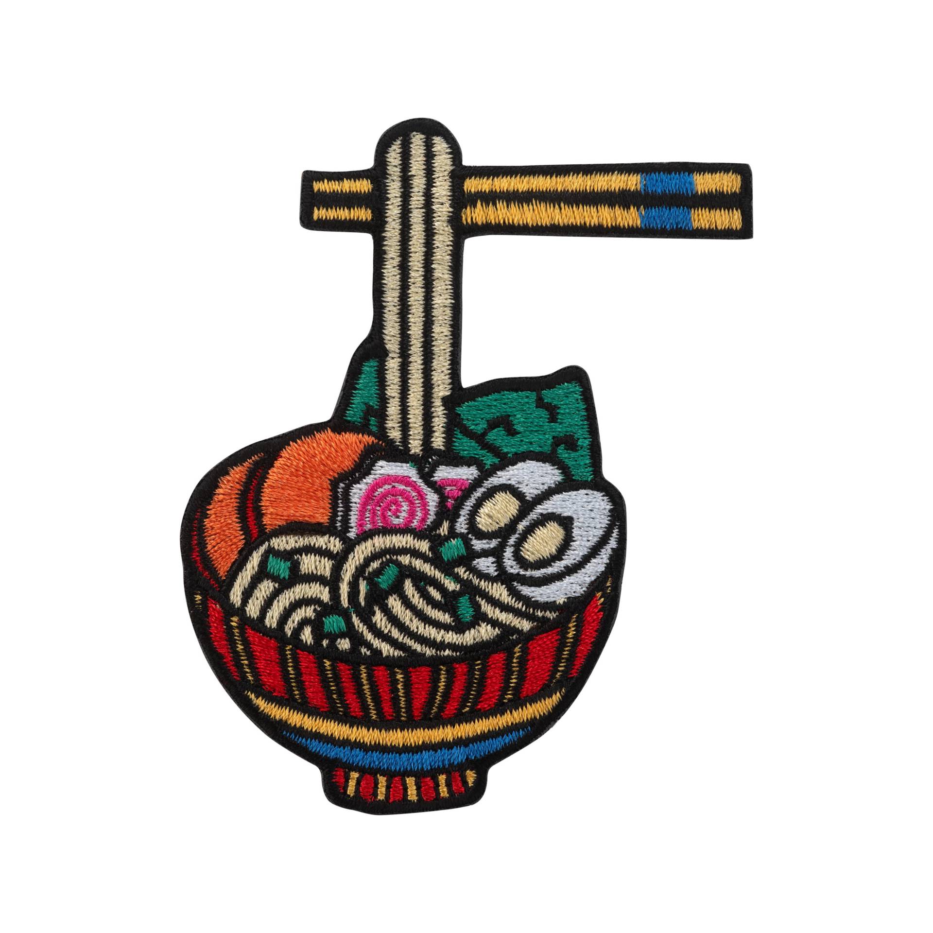 Urbanski Patch Flying Noodles Ramen Schüssel Suppe Zum Aufbügeln 8 X 7 cm | Aufnäher Applikation Bügelbild von UrbanskiShop