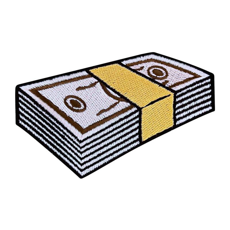 Urbanski Patch Geldbündel Geldscheine Money Zum Aufbügeln 5 X 8, 2 cm | Aufnäher Applikation Bügelbild von UrbanskiShop