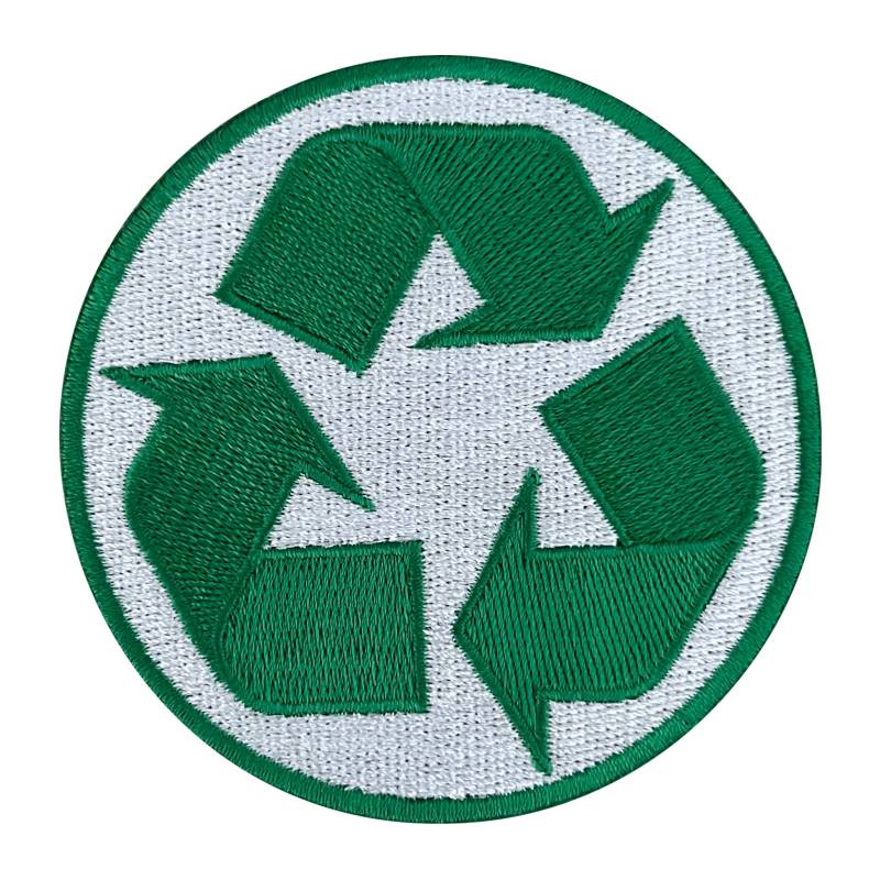 Urbanski Patch Grünes Recycling Symbol Zum Aufbügeln 7, 4 X cm | Aufnäher Applikation Bügelbild von UrbanskiShop