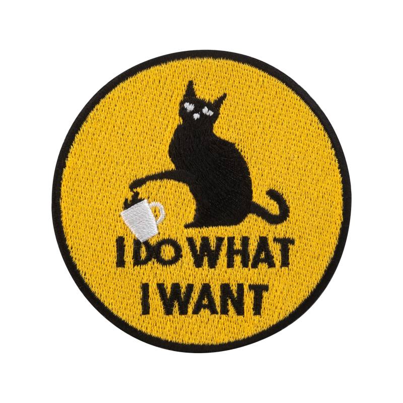 Urbanski Patch Katze I Do What Want Zum Aufbügeln 7, 4 X cm | Aufnäher Applikation Bügelbild von UrbanskiShop