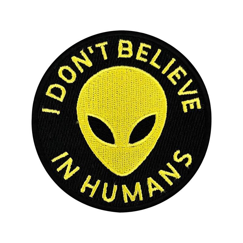 Urbanski Patch Lustiges Alien I Don't Believe in Humans Zum Aufbügeln 7, 4 X cm | Aufnäher Applikation Bügelbild von UrbanskiShop