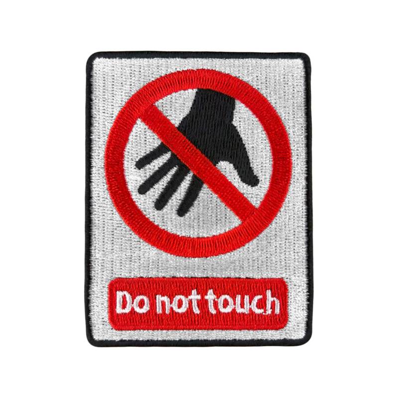 Urbanski Patch Nicht Anfassen Don't Touch Warnung Zum Aufbügeln 7, 9 X 6 cm | Aufnäher Applikation Bügelbild von UrbanskiShop