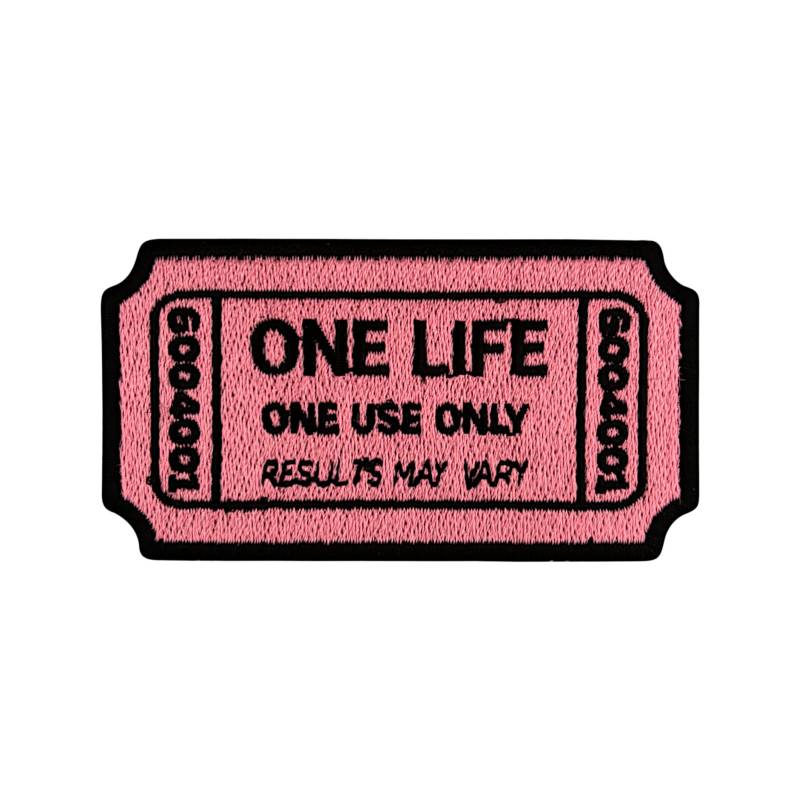 Urbanski Patch Ticket One Life Use Only Zum Aufbügeln 4, 5 X 8, 4 cm | Aufnäher Applikation Bügelbild von UrbanskiShop