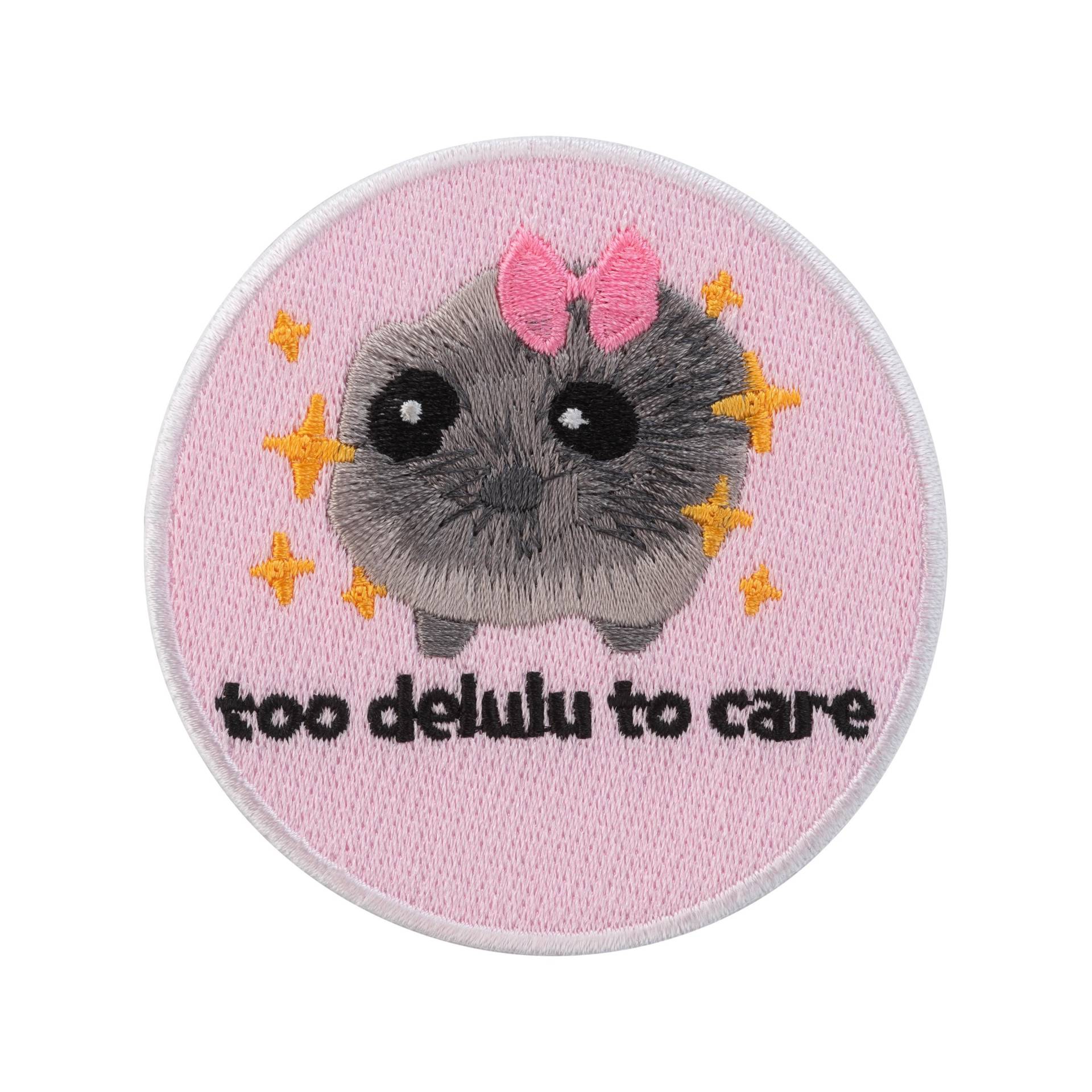 Urbanski Patch Too Delulu To Care Süßer Hamster Zum Aufbügeln 7, 4 X cm | Aufnäher Applikation Bügelbild von UrbanskiShop