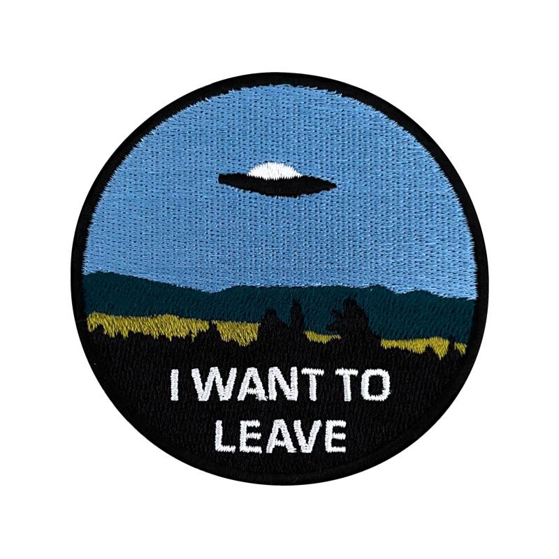 Urbanski Patch Ufo I Want To Leave Zum Aufbügeln 7, 4 X cm | Aufnäher Applikation Bügelbild von UrbanskiShop
