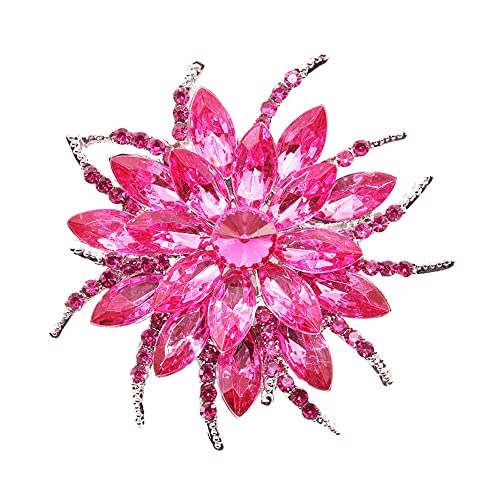 Urberry Brosche mit Kristallblume, für Damen und Mädchen, Hot Pink Urberry Brosche mit Kristallblume, für Damen und Mädchen, Hot Pink von Urberry