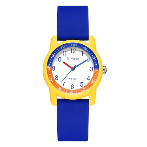 Urdesw Kids Watch for Boys Girls Watches Age 3-10, 32MM Dial-5ATM Waterproof Kids Analog Watch Time Teaching Easy to Read Kids Gifts (Blue) von Urdesw