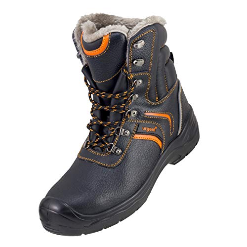 Urgent Arbeitsschuhe 128 SB Sicherheitsschuhe Herren Winterstiefel mit Stahlkappe, Schwarz , 46 EU von Urgent