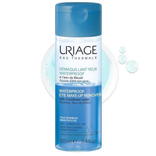 Uriage Wasserdichter Biphasischer Augen- & Lippen-Make-up-Entferner 100 ml - Beruhigend & Pflegend - Nicht Ölige Wirkung - Mit Kornblumenwasser & Thermalwasser - Empfindliche Haut - Duftstofffrei von Uriage