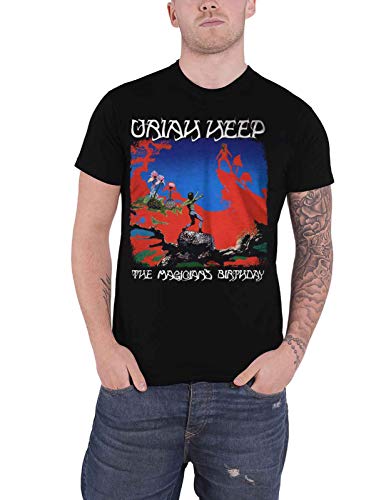Uriah Heep T Shirt The Magicians Birthday Album Cover Logo offiziell Herren Blau von Uriah Heep