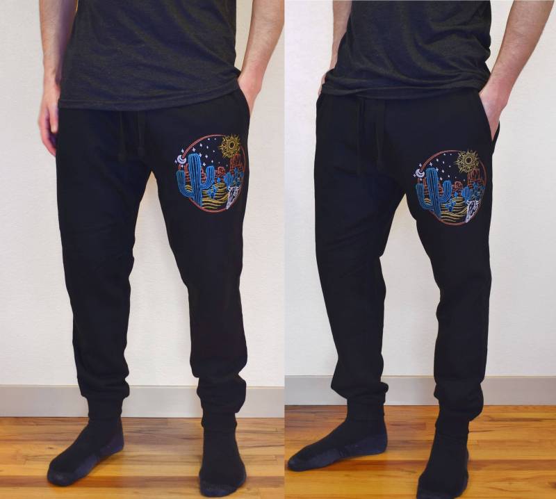 Metallic Desert Cactus Joggers - Schwarze Jogger Jogginghose Festival Herren Joggerhose Haremshose von UriahClearLight