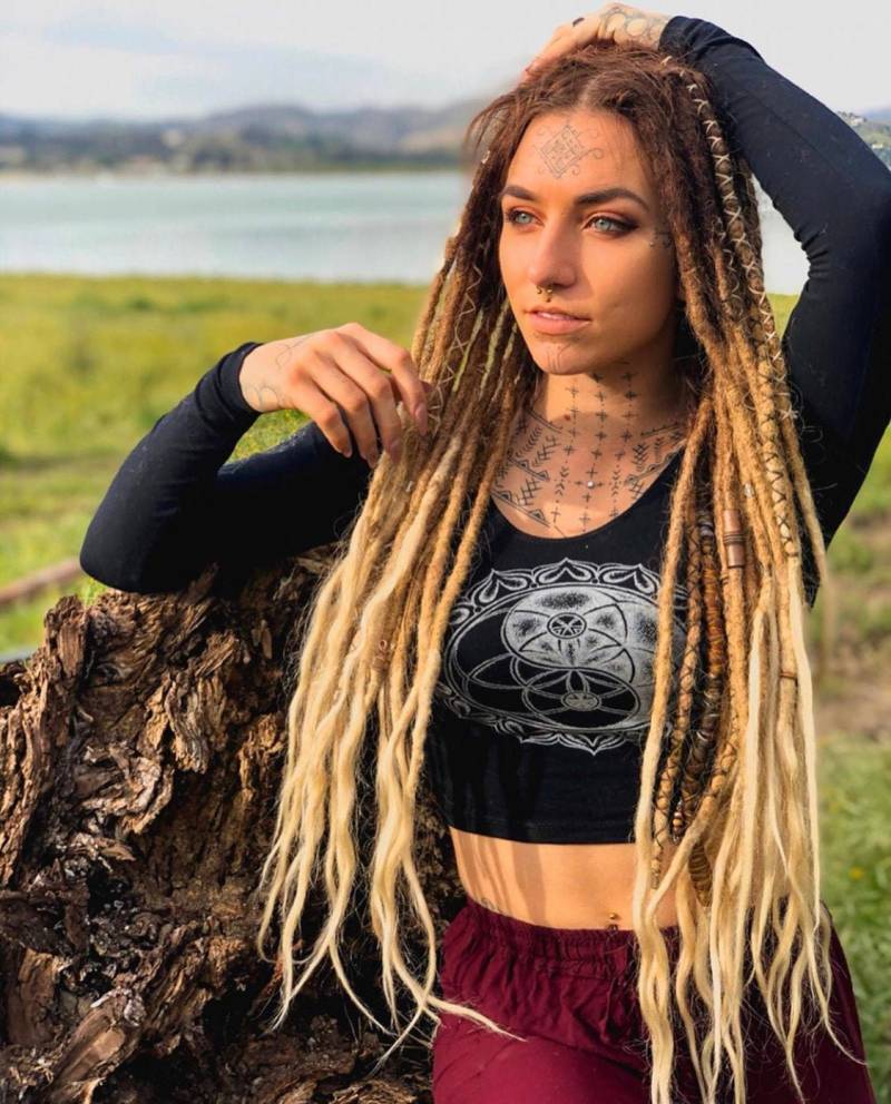 Silber Samen Des Lebens Yin Yang Langarm Crop Top - Heilige Geometrie Frauen Festival Chakra von UriahClearLight