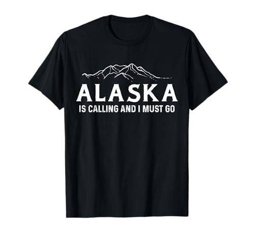 Urlaub Outdoor Reise Wandern Klettern Vintage Alaska Berge Wälder Gletscher Nationalpark Kanada T-Shirt Schwarz S Klassisch geschnitten Crew-Ausschnitt Kurzarm Unisex Erwachsener Frauen von Urlaub Outdoor Reise Wandern Klettern Vintage