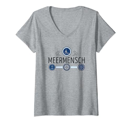 Damen Meermensch Urlaub Meer Strandurlaub Urlaubsreif Urlaubsmodus T-Shirt mit V-Ausschnitt Damen Meermensch Urlaub Meer Strandurlaub Urlaubsreif Urlaubsmodus T-Shirt mit V-Ausschnitt von Urlaubsmodus Geschenke und Urlaub am Meer