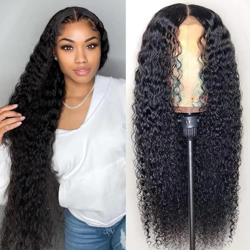4x4 kinky curly Hd Lace Front Echthaar Perücke Schwarz Frauen Wig Human Hair Perücke Damen Echthaar Mit Babyhaar 180% Density Natural Black Color For Black Women 30 zoll von Urshiney
