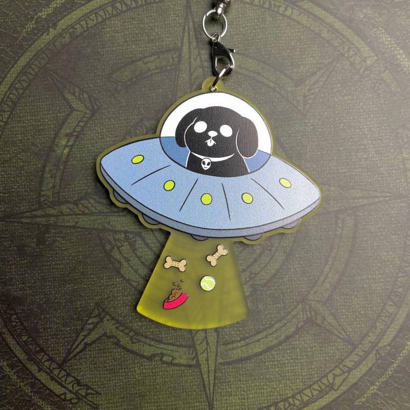 Ufo Hund - Gefrosteter Grüner Acryl Charm von UrsocsDen