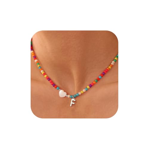 Ursteel Bunte Initialen-Halsketten für Mädchen – trendige Perlen-Choker-Halskette für Frauen, Teenager, Mädchen, personalisierbar, Buchstaben-Initialen-Geschenke für Frauen, Kinderschmuck, Messing Ursteel Bunte Initialen-Halsketten für Mädchen – trendige Perlen-Choker-Halskette für Frauen, Teenager, Mädchen, personalisierbar, Buchstaben-Initialen-Geschenke für Frauen, Kinderschmuck, Messing von Ursteel
