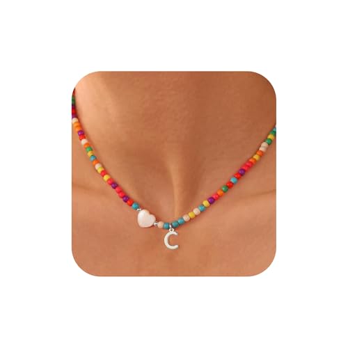 Ursteel Bunte Initialen-Halsketten für Mädchen – trendige Perlen-Choker-Halskette für Frauen, Teenager, Mädchen, personalisierbar, Buchstaben-Initialen-Geschenke für Frauen, Kinderschmuck, Messing Ursteel Bunte Initialen-Halsketten für Mädchen – trendige Perlen-Choker-Halskette für Frauen, Teenager, Mädchen, personalisierbar, Buchstaben-Initialen-Geschenke für Frauen, Kinderschmuck, Messing von Ursteel