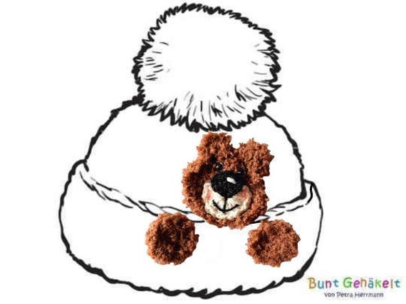 Bär Applikation, Häkelapplikation, Tierapplikation, Applikation Für Mütze, Kinderapplikation, Gehäkelt, Gehäkelte Aufnäher von UrsulaPetra