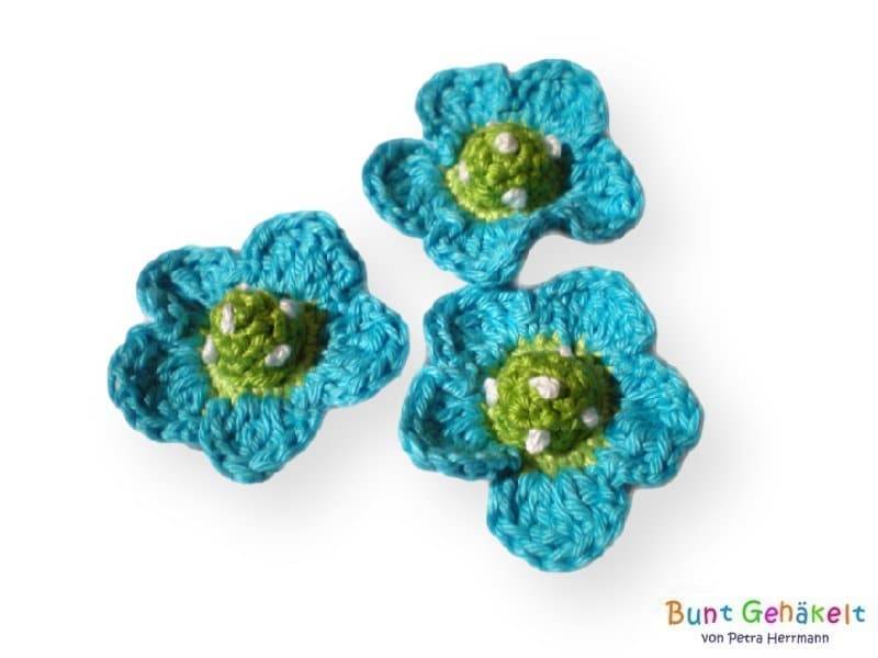 Häkelblümchen Blume Häkelapplikation Aufnäher Häkelblumen Gehäkelte Blumen von UrsulaPetra