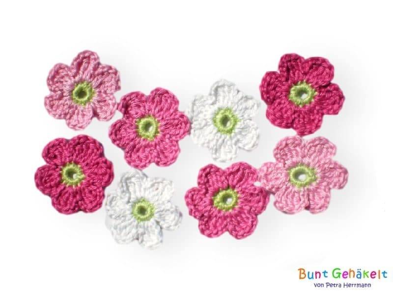 Häkelblumen 4 cm Häkelapplikationen Aufnäher Blumen Applikationen Blumenaufnäher Blumenapplikation von UrsulaPetra