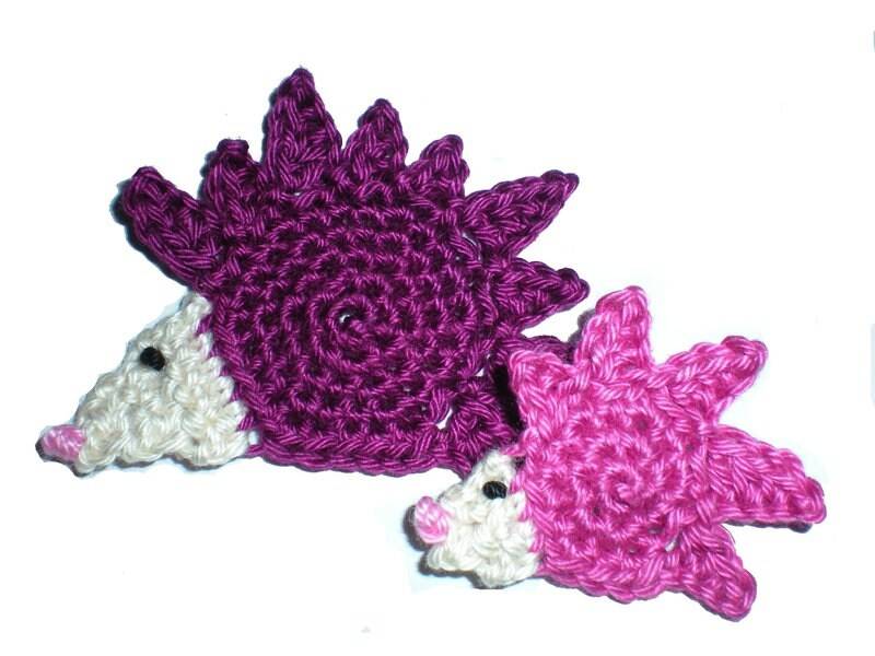 Igel Gehäkelte Applikation Häkelapplikation Aufnäher Herbstdeko Igelapplikation von UrsulaPetra