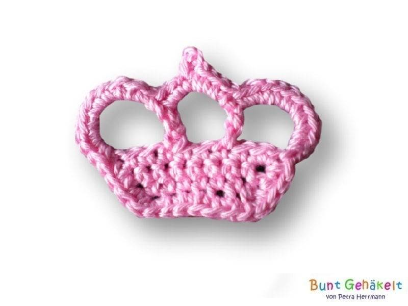 Kronen Häkelapplikation Aufnäher Krönchen Prinzessin Mädchenapplikation Kronenapplikation von UrsulaPetra