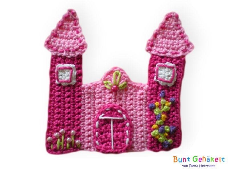 Schloß Häkelapplikation, Applikation Aufnäher von UrsulaPetra