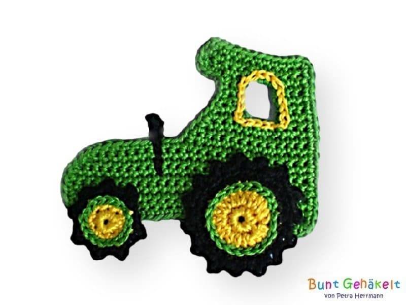 Traktor Häkelapplikation Aufnäher Bauernhof Applikationen Häkeltraktor von UrsulaPetra