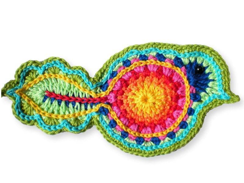 Vogel Vogelapplikation Häkelapplikation Aufnäher Häkelbild Applikation von UrsulaPetra