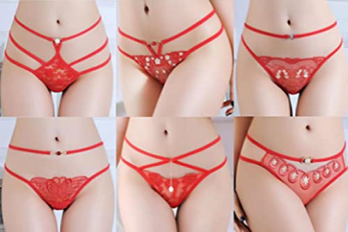 Unterhosen Unterwäsche Neu 6 Stück Sexy Tanga Frauen Bestickt Frauen Tanga Frauen Unterwäsche Hohl, 6 pcred, S von Ursus Copia