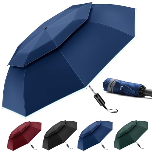 Urvoix Reise-Regenschirm Kompakt Winddicht - Lüftungsschirm mit Doppel-Kuppel für Regen, Tragbarer Schirm Invers Automatisch Öffnen und Schließen mit Reflektorstreifen Urvoix Reise-Regenschirm Kompakt Winddicht - Lüftungsschirm mit Doppel-Kuppel für Regen, Tragbarer Schirm Invers Automatisch Öffnen und Schließen mit Reflektorstreifen von Urvoix