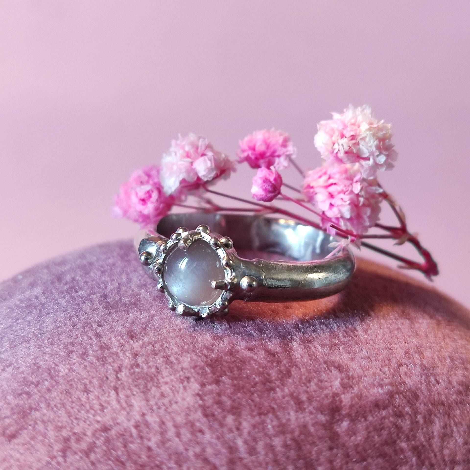 925 Silberring Mit Schoko-Mondstein - Größe O1/2 | Uk-Größe 925 Silberring Mit Schoko-Mondstein - Größe O1/2 | Uk-Größe von UsagiJewels