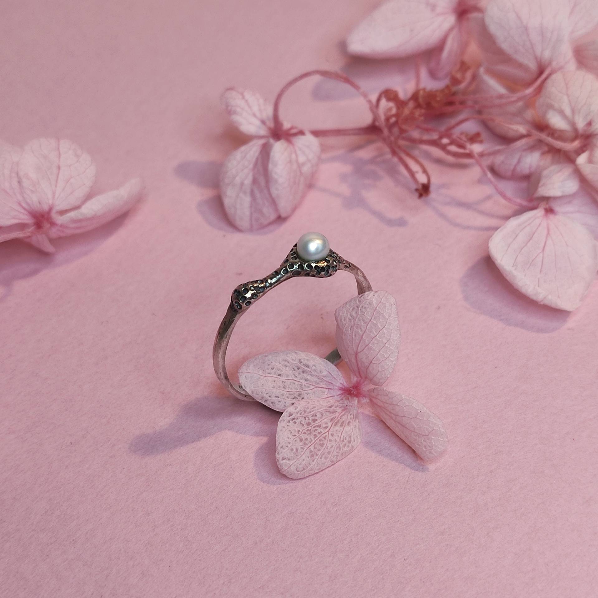 Coral Reef Ring in 925 Silber Mit Perle - Größe P | Größe Uk Coral Reef Ring in 925 Silber Mit Perle - Größe P | Größe Uk von UsagiJewels