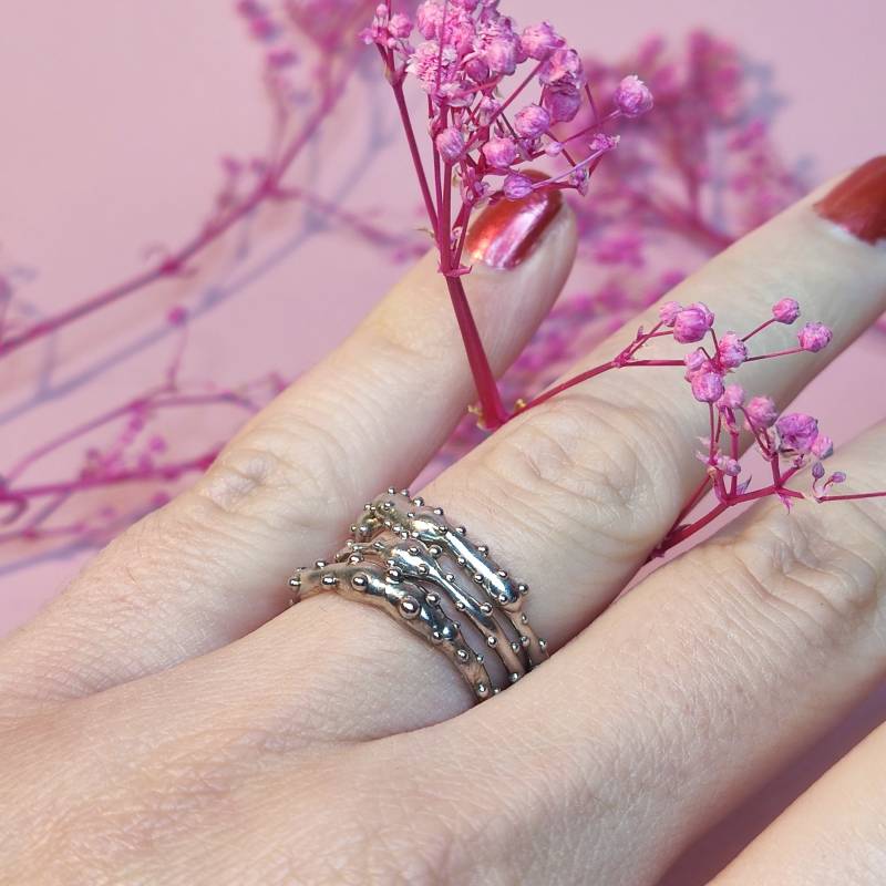 Tris Von Gepunkteten Ringen in Silber 925 - Größe M1/2 | Größe Uk Tris Von Gepunkteten Ringen in Silber 925 - Größe M1/2 | Größe Uk von UsagiJewels